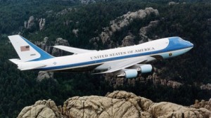 Air Force One over Mt. Rushmore: now the Obama campaign plane?