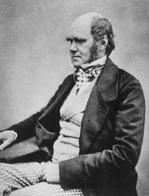 Charles Darwin, father of modern evolution, source of two prime secular falsehoods in America today.