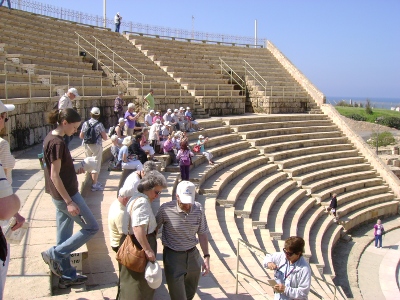 Herod's amphitheater, a metaphor for political theater or hypocrites. The soul harvest will proceed without such people.