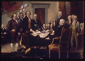 The Founding Fathers sign the Declaration of Independence. But did we pervert our Republic beyond recognition?