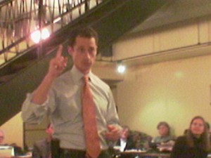 Anthony Weiner speaks to the Democracy in American meeting of 2005