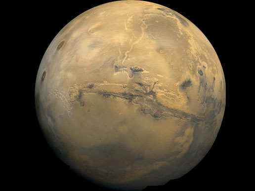 Mars. photographed by Viking orbiter.
