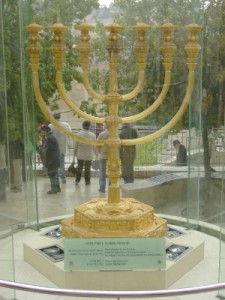 The solid-gold Menorah, a project of the Temple Institute. This would symbolize a Godly Israel.