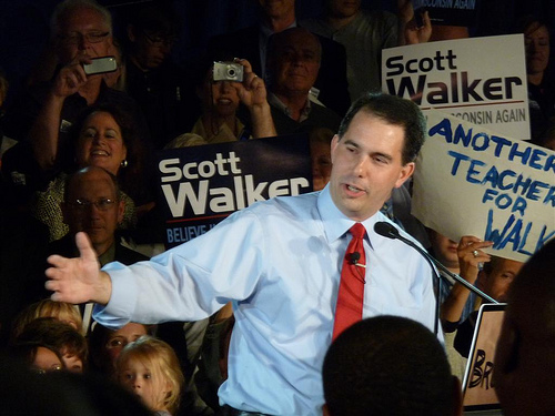 Scott Walker campaigning for Governor in 2010