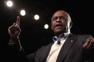Herman Cain speaks to the Tea Party