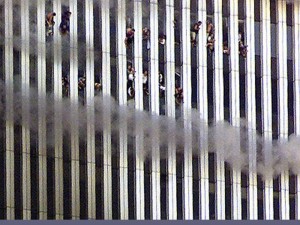 Office workers jump from the World Trade Center towers, September 11, 2001. Did a lone wolf group pull this off? Or is this an example of the threat of the religion of many wolves called Islam? Some say it's a false-flag pseudo-op, and political prisoners will soon follow.