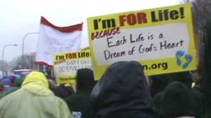 A March for Life sign. This is what right to life is all about, and why litmus tests are necessary.