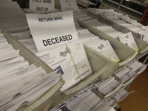 Dead people voting: ballots returned marked "deceased"