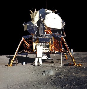 Apollo XI on the moon. Ayn Rand praised the achievement but not the basic concept