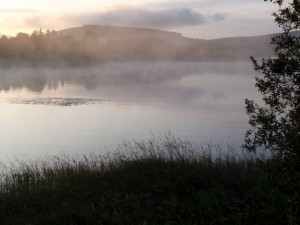 Mist on Blessington Lake. This is a good model of the pre-Flood water cycle.