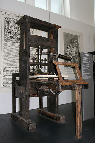 German printing press, 1811. Symbol of the First Amendment.