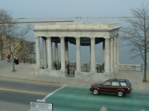 Plymouth Rock Monument, Plymouth, MA, where the Pilgrims landed