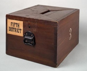 Ballot box, symbol of democratic elections