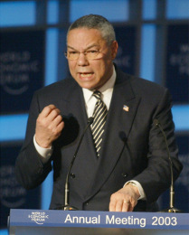Colin Powell before the World Economic Forum