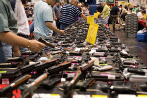 A typical gun show. The President lies to the people by saying gun shows become an exception to background checks.