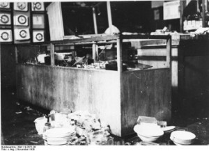 Kristallnacht - some of the broken glass in a department store