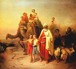 Abraham leaving home. Abraham arguably began human history. He certainly stood against the paganism of his time, and laid the foundation of Hebraic civilization.