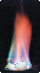 Flaming ice containing methane