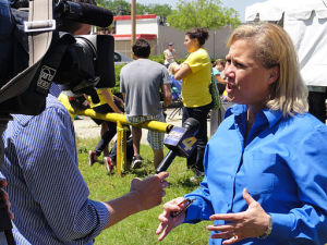 Mary Landrieu pushing a "greenway" project in New Orleans