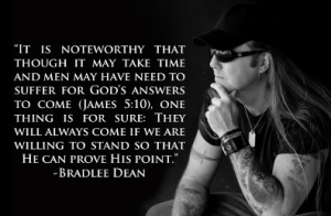 Bradlee Dean delivers a prayer and suffers the cowards.
