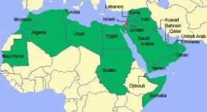 Map of Islam showing Israel by comparison