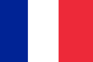French Naval Tricolor Ensign. The red stripe is broader in proportion in this flag than in the civil flag. Graphic by User David Newton on Wikimedia Commons.