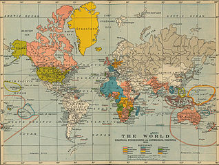 A measure of Western civilization at its height: colonial possessions and trade routes in 1910