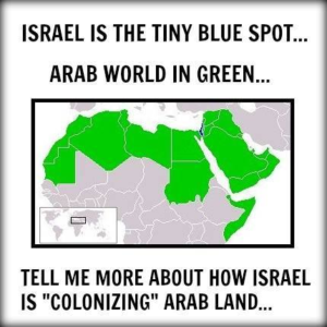 Israel compared to Muslim lands. John Kerry ignored geography in his recent speech.