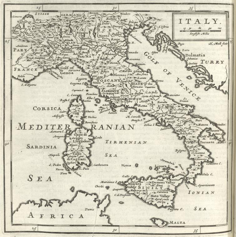 Map of Italy by Robert Falconer