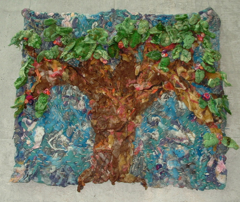 The Giving Tree as a tapestry in felt.