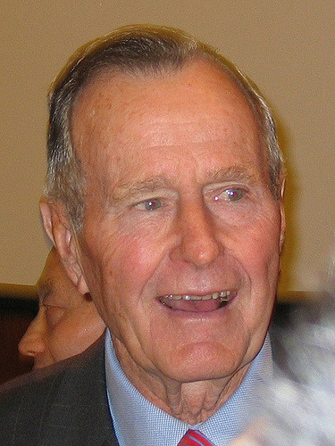 George H. W. Bush. Photo 16 November 2005 by David Wiley. His funeral was an interesting exercise in projection against the current President.