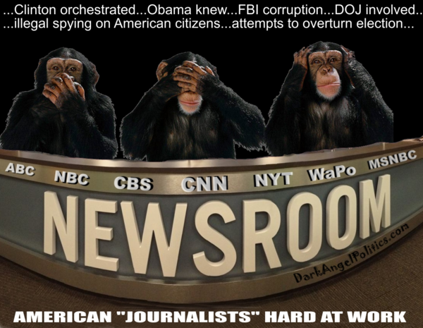 The media, taking part in cover-ups, saw no crimes, heard no crimes, and will not speak of crimes.