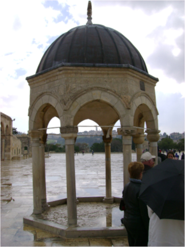 Temple Mount fountain stand. The one place Jews have on the Temple Mount.