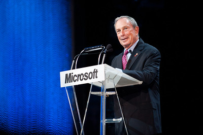 Michael Bloomberg accepting an award