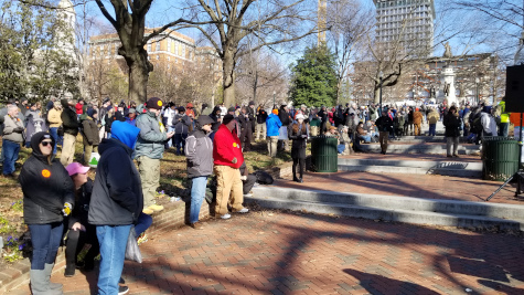 VCDL Lobby Day protest rally on Capitol Square: visible sign of rebellion (peaceful so far)