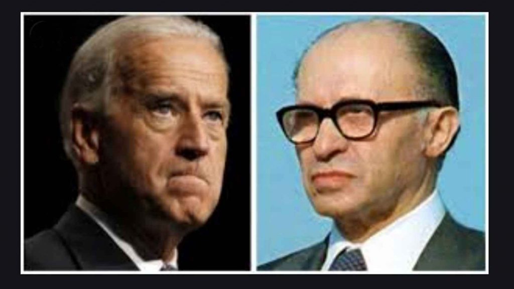 A Jew named Menachem Begin spoke truth to "power" in the person of then-Senator Joe Biden (D-Del.)
