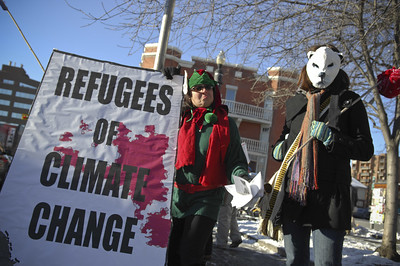 Climate change refugees - or so these protesters claim to speak for
