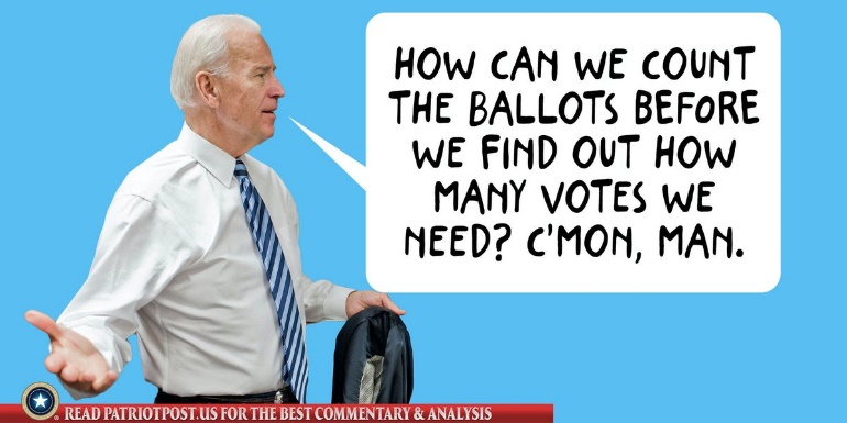 Biden protests he has to know in advance how many votes to fabricate.