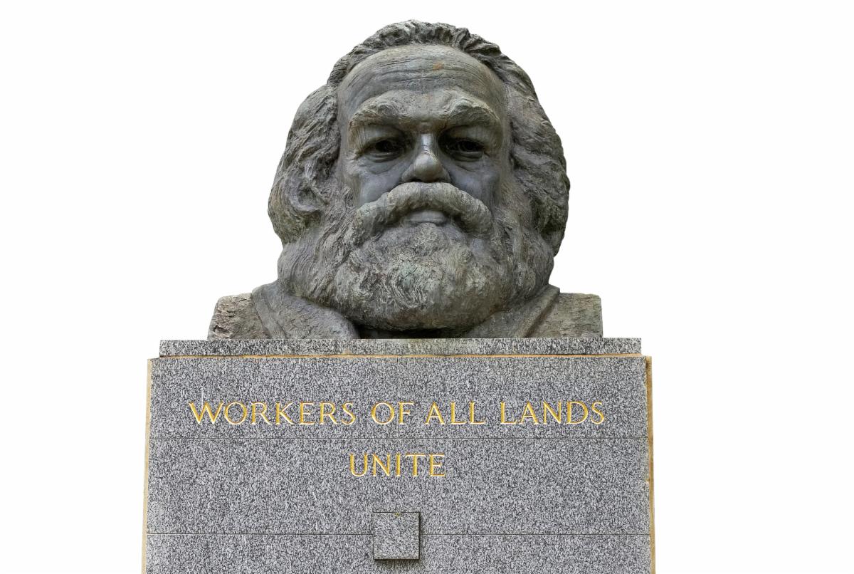 Workers of all lands unite - bust of Karl Marx