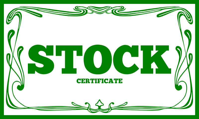 symbolic of investments - a stock certificate