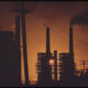 Oil refinery in the sunset