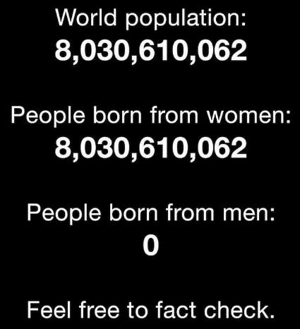 People born from men: zero