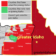 Greater Idaho county vote map as of 7 June 2023, showing Wallowa County having joined in and Crook County next to vote.