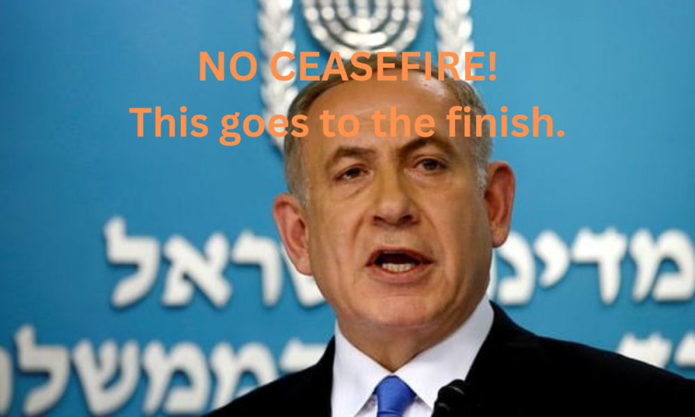 Netanyahu vows no ceasefire, fight to the finish