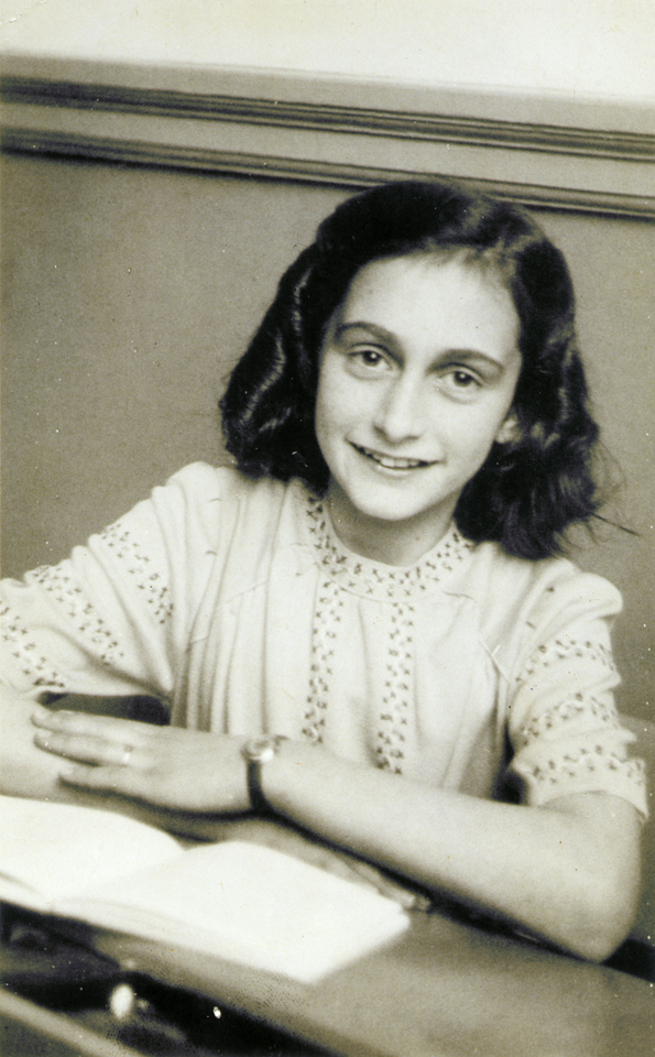 The face of victims of modern hatred of Jews: Anne Frank school photo 1941 by Robert Sullivan.