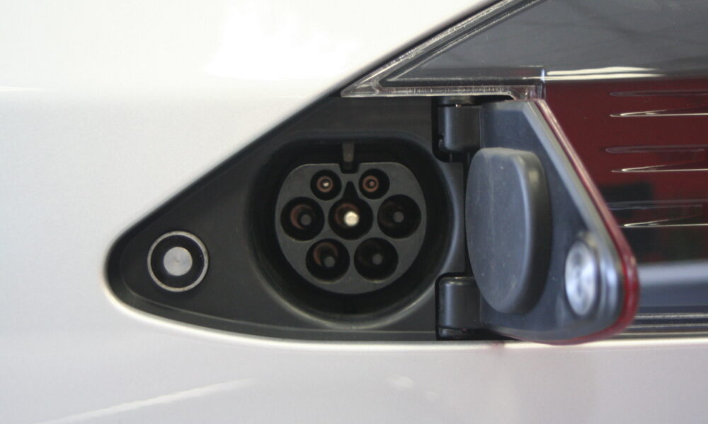 A typical EV charging socket