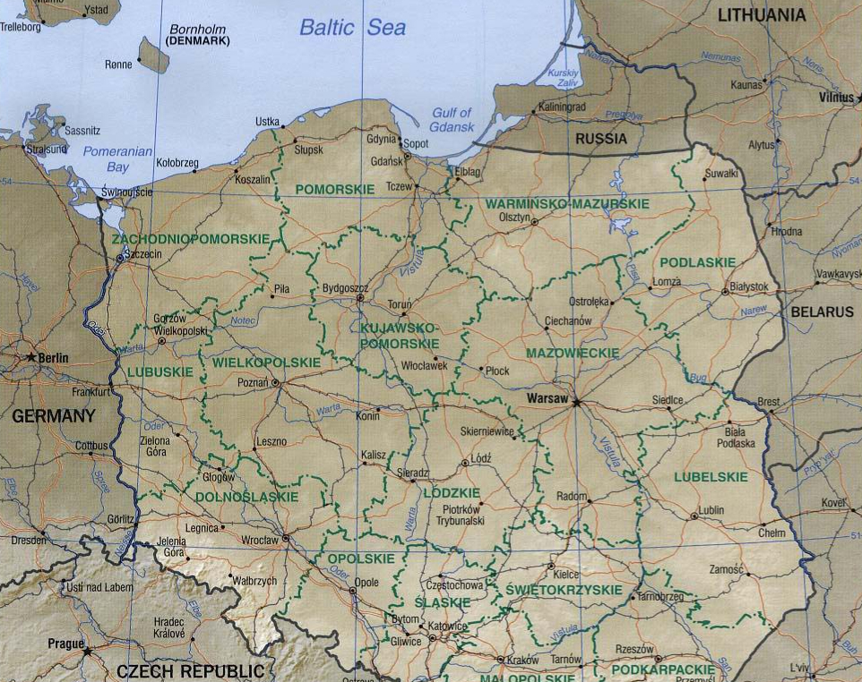 Poland and neighboring lands and waters