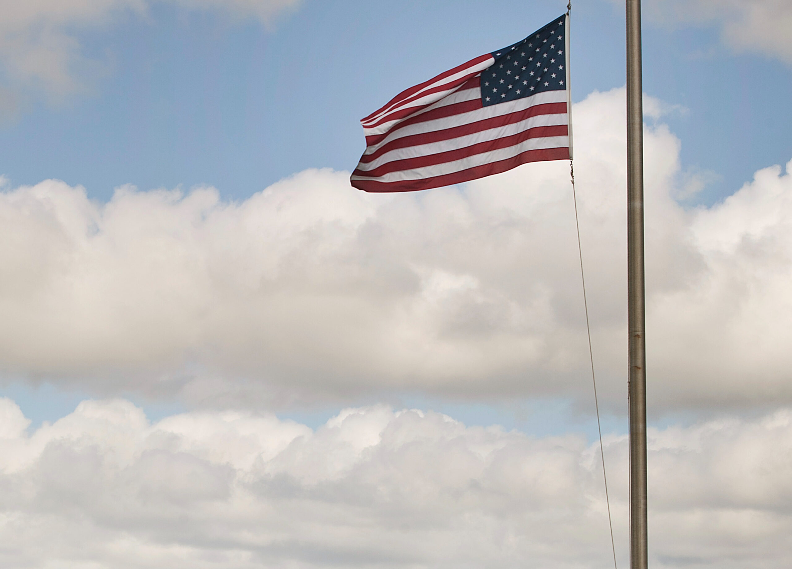 American flag in moderate breeze - remembering Pearl Harbor