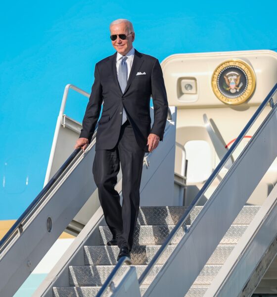 Accusing Biden of colonialism - Biden steps off his Air Force One plane