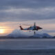 Coast Guard helicopter in Arctic setting